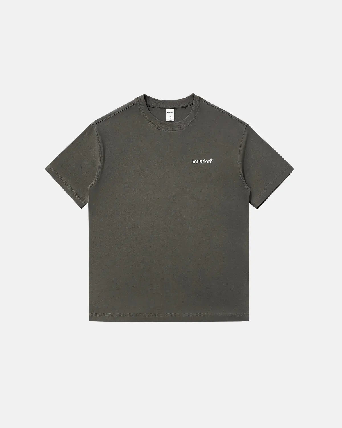 Inflation Streetwear heavyweight cotton T-shirt in black, featuring a relaxed fit and bold logo design on the front.