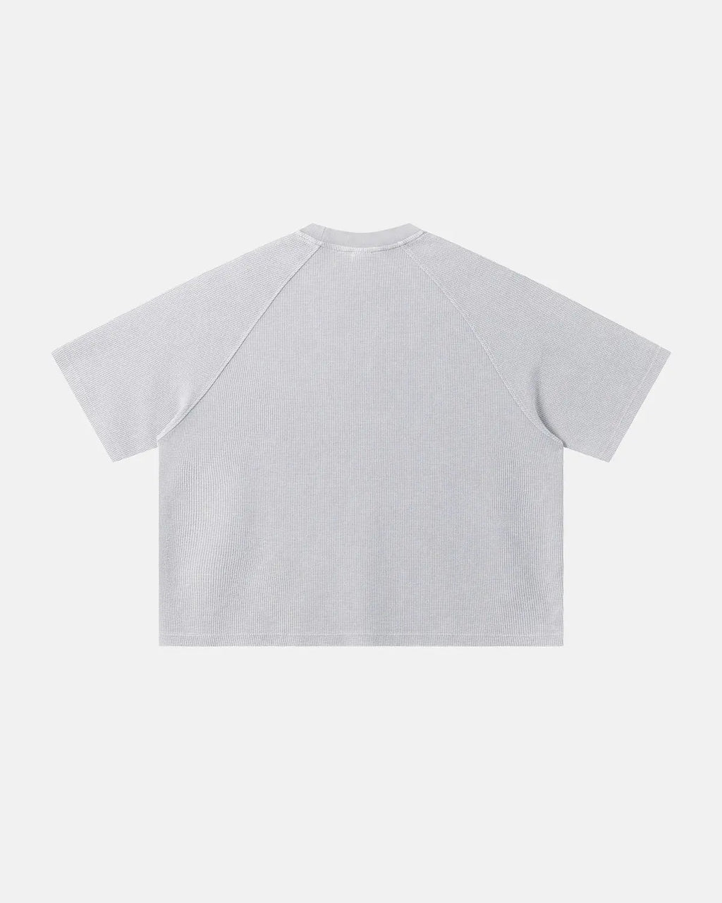 Inflation Streetwear washed graphic boxy waffle T-shirt with bold print, casual fit, and textured fabric in a modern streetwear style.