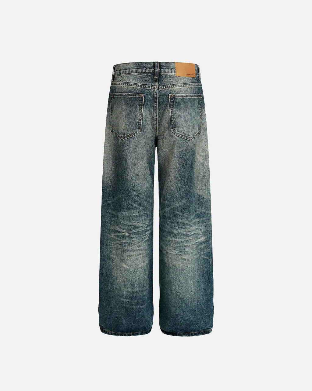 Vintage distressed baggy jeans from Inflation Streetwear, featuring a relaxed fit and worn-in denim look.