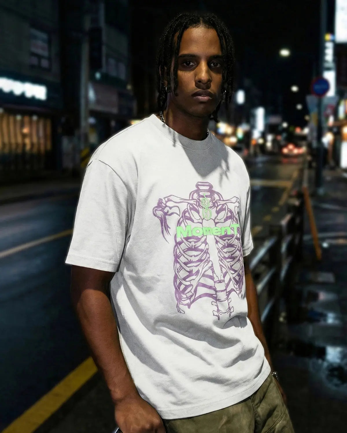 Inflation Dual-Effect Graphic Heavyweight T-shirt featuring bold, abstract designs in black and white on a comfortable streetwear tee