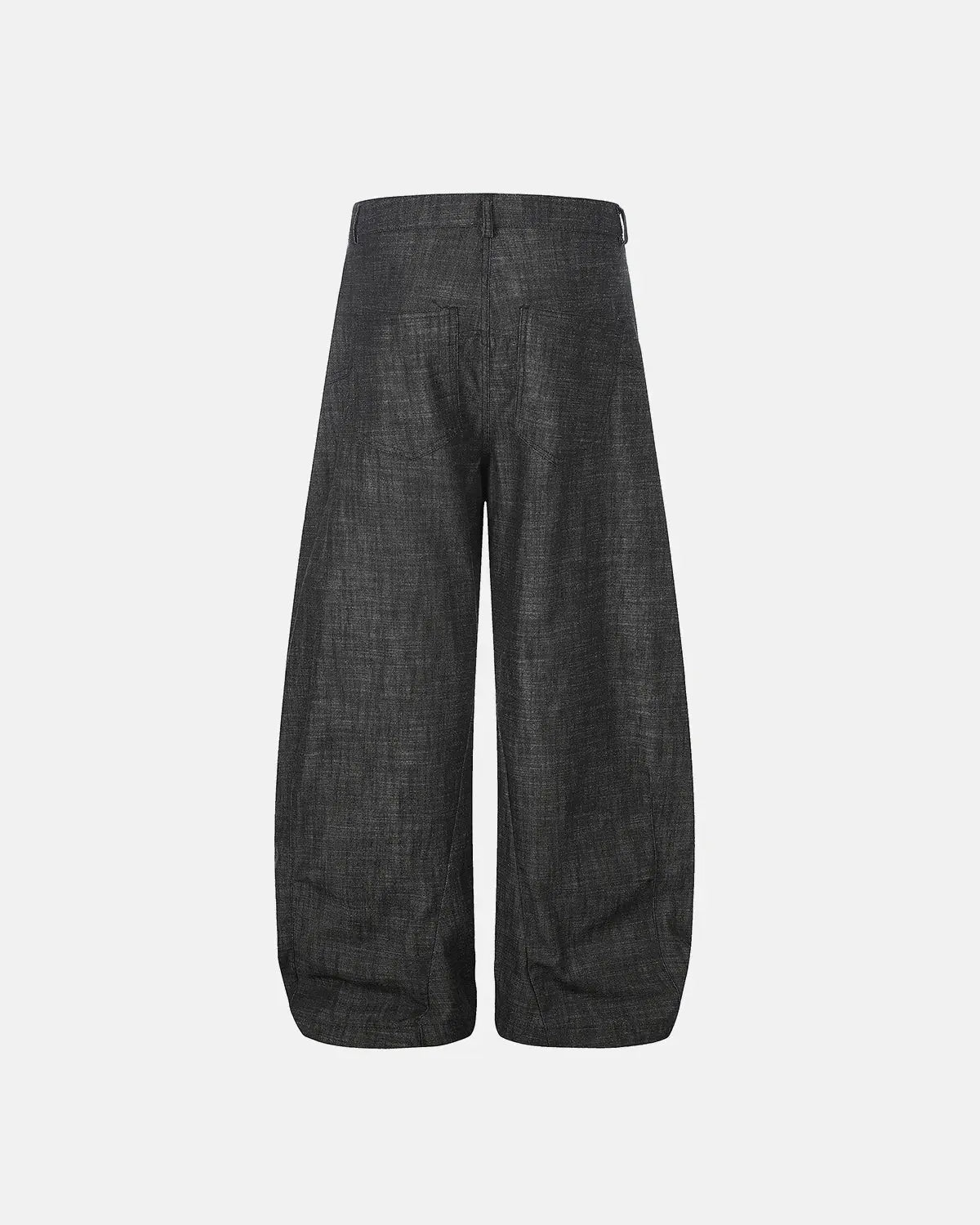 Lightweight Raw Barrel Jeans by INFLATION, stylish streetwear denim jeans with a raw hem and relaxed fit, shown on a model.