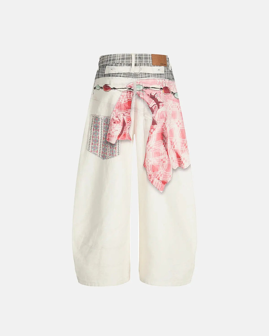Digital printing baggy jeans from Inflation Streetwear featuring a relaxed fit with bold digital artwork on denim fabric.