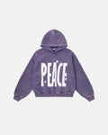 Acid washed "Peace" hoodie by INFLATION streetwear featuring a relaxed fit and bold graphic design on soft fabric.