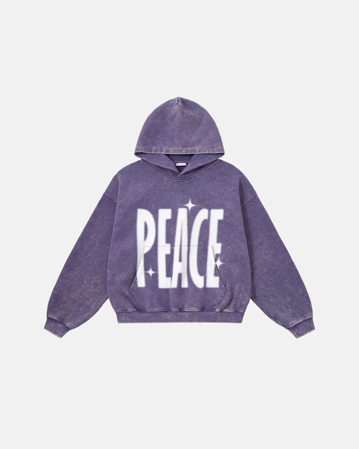Inflation "Peace" acid washed hoodie with a relaxed fit, featuring a bold peace sign graphic on soft, vintage-style streetwear.