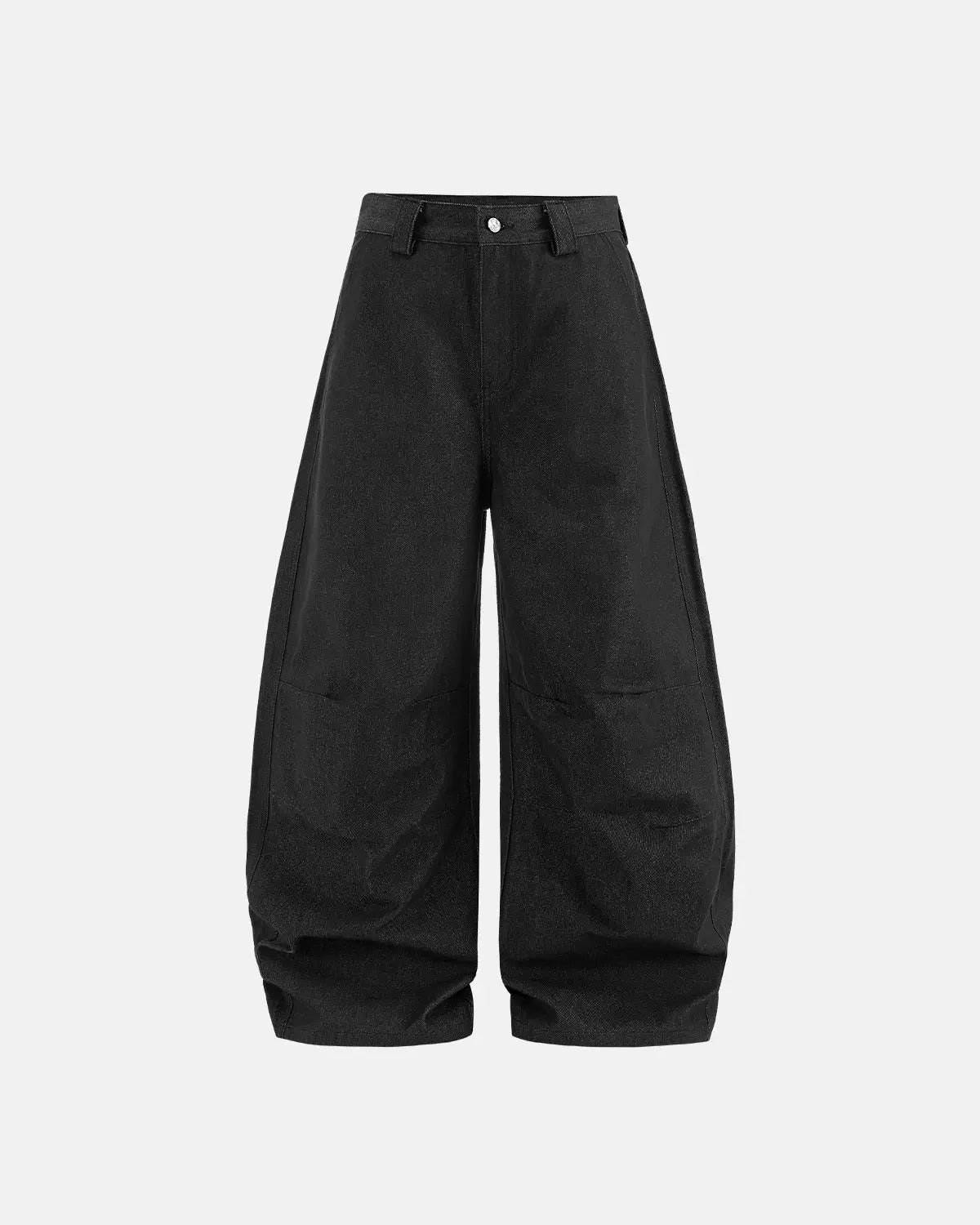 Raw Baggy Barrel Jeans by INFLATION Streetwear featuring a relaxed fit and distressed denim with a raw hem detail.