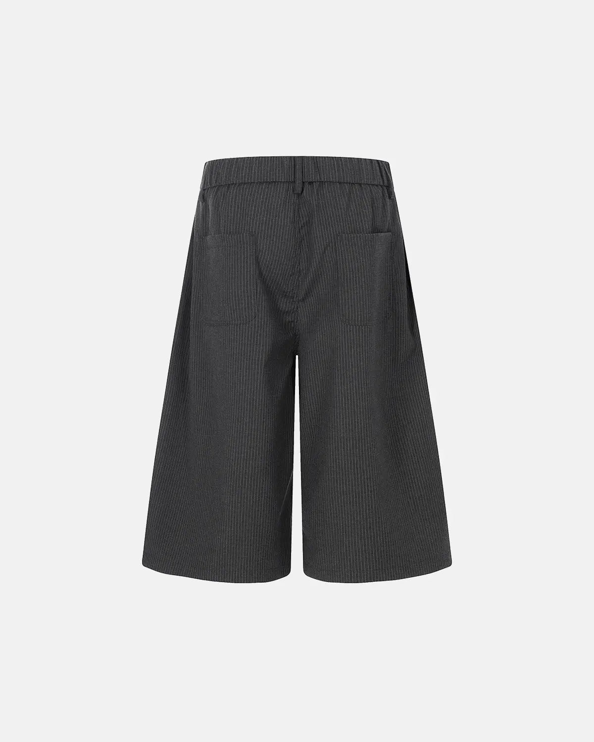 Pinstripe stud detail tailored shorts from INFLATION streetwear, featuring a sleek design and metal stud accents.
