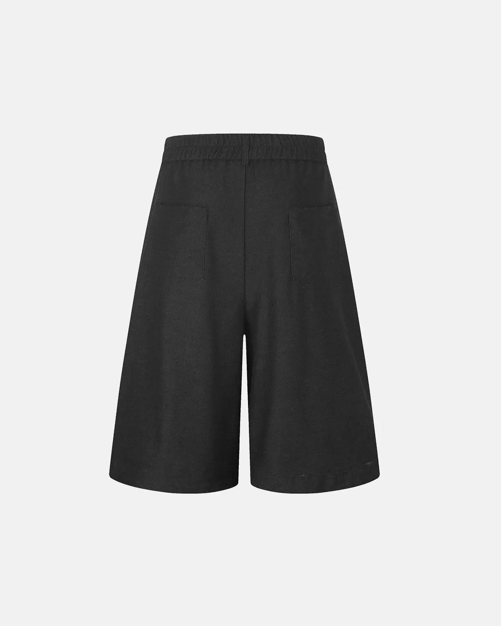 Inflation Streetwear pleated wide-leg tailored shorts in beige, featuring a relaxed fit and high-waist design.