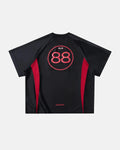Retro colorblock football jersey by Inflation Streetwear featuring bold panels and vintage-inspired sports style.