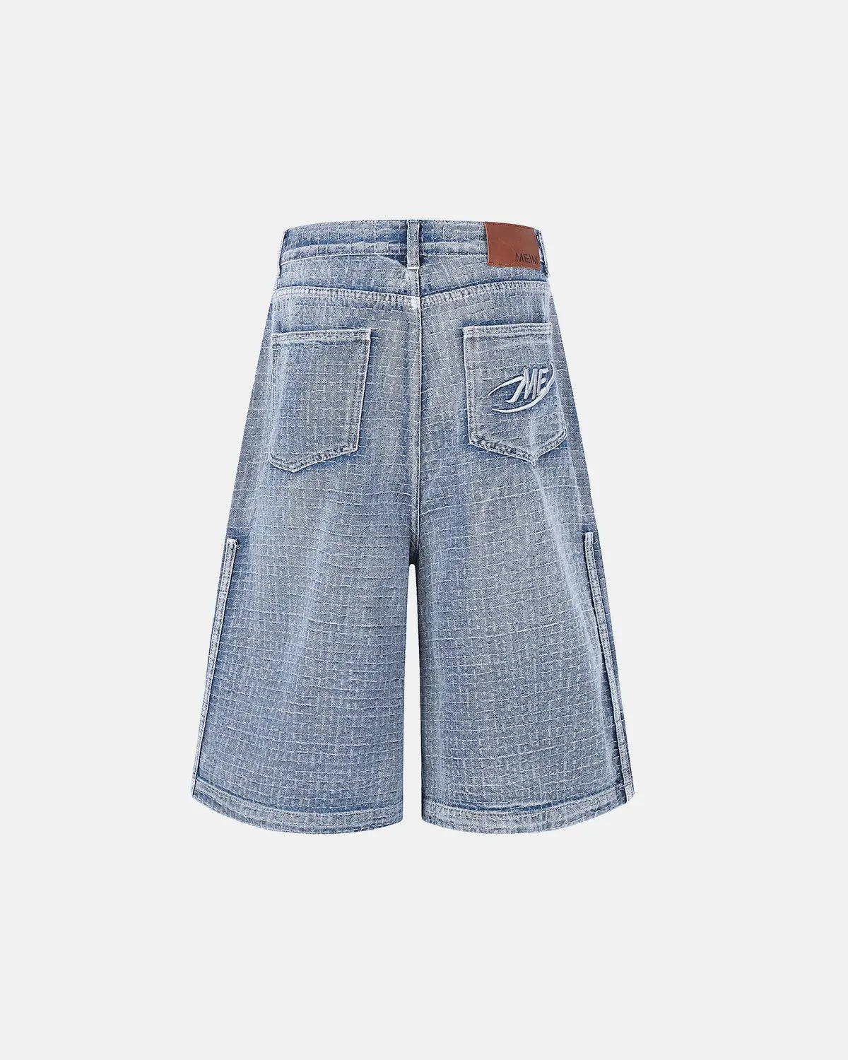 Baggy jorts with grid texture from Inflation Streetwear, featuring a relaxed fit and trendy streetwear style.