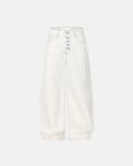 Inflation Contrast Stitch Baggy Jeans, men's streetwear pants with relaxed fit and distinctive contrasting stitching.