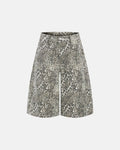 Leopard print baggy shorts from INFLATION, stylish streetwear pants with a loose fit and bold animal pattern.