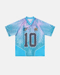 Oversized mesh football jersey by INFLATION featuring breathable fabric and bold streetwear style.