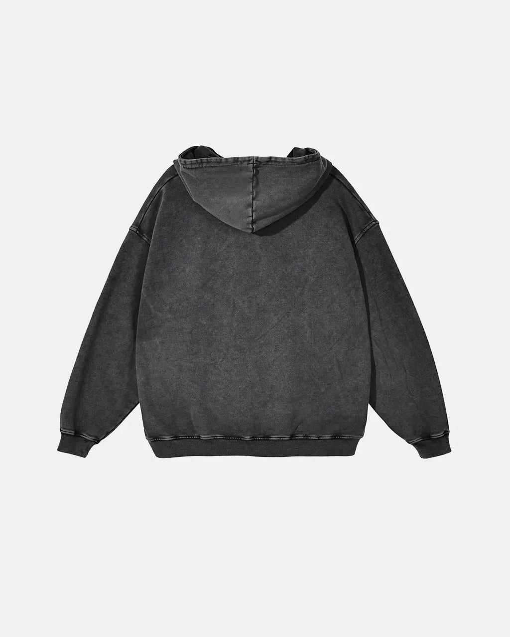 Inflation Streetwear French Terry Washed Distressed Hoodie with a relaxed fit and casual, worn-in style in neutral tones.
