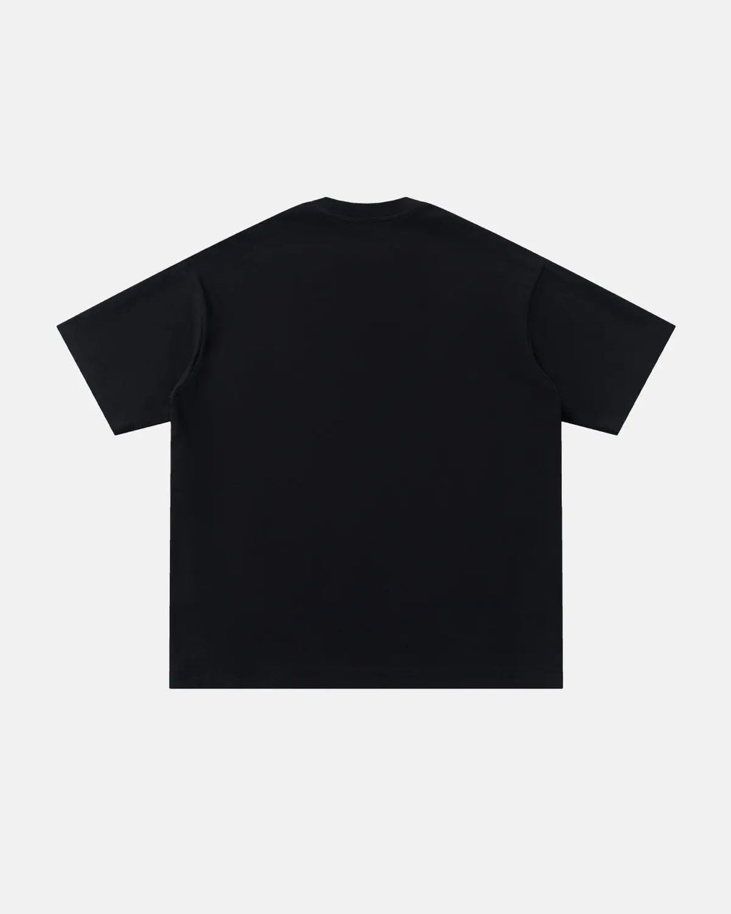 Hollow embroidered graphic T-shirt by INFLATION featuring bold design on black cotton fabric.