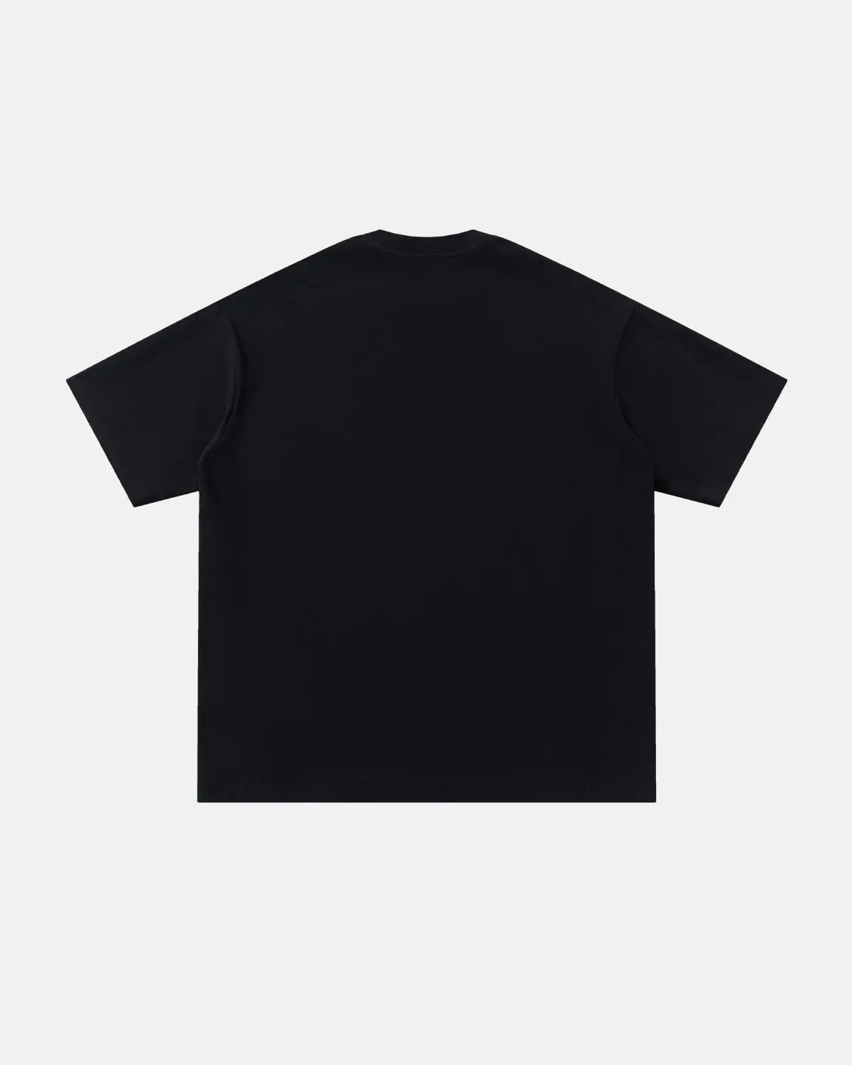 Hollow embroidered graphic T-shirt by INFLATION featuring bold design on black cotton fabric.
