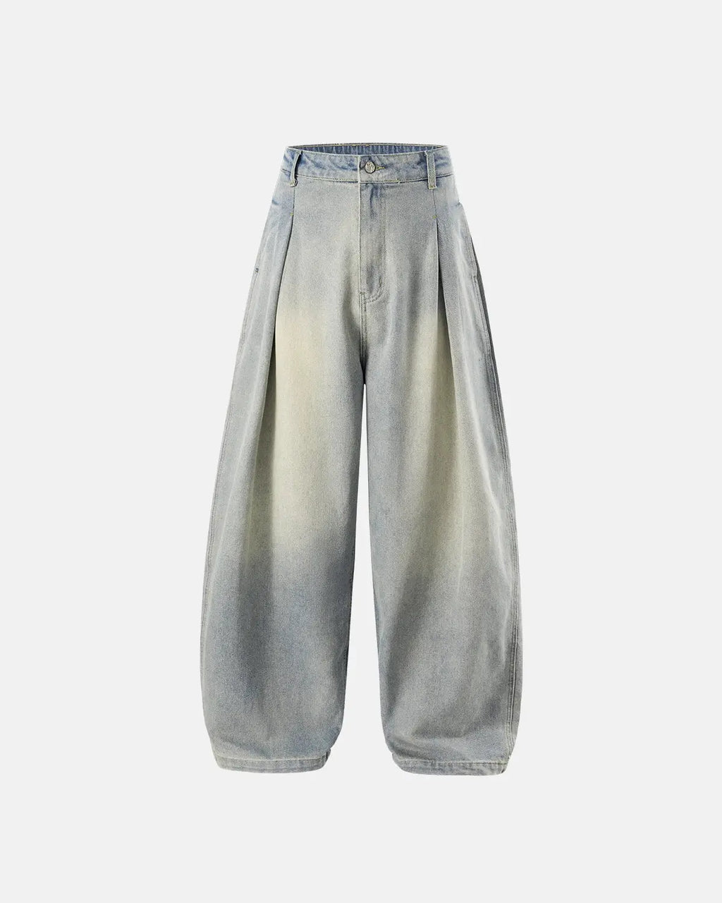 Acid washed super baggy jeans by INFLATION featuring a relaxed fit and distressed denim look in a streetwear style.