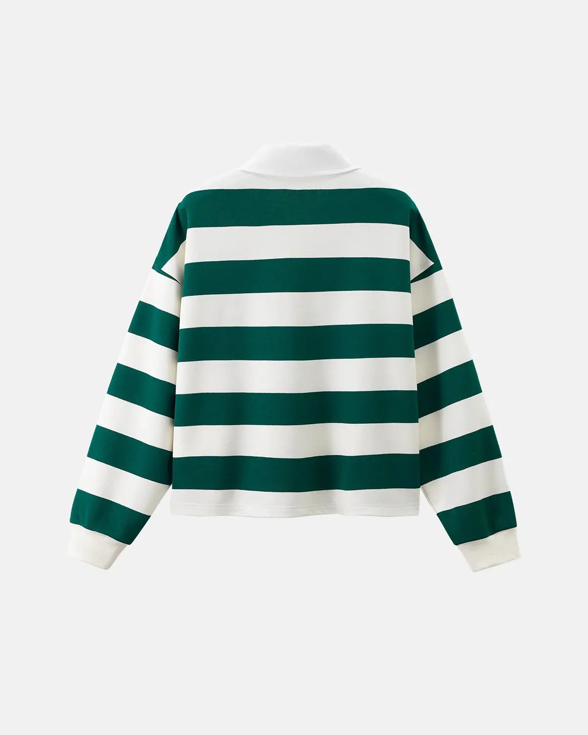 Green Inflation Streetwear rugby polo shirt, casual t-shirt with collar and short sleeves, styled for modern streetwear fashion.