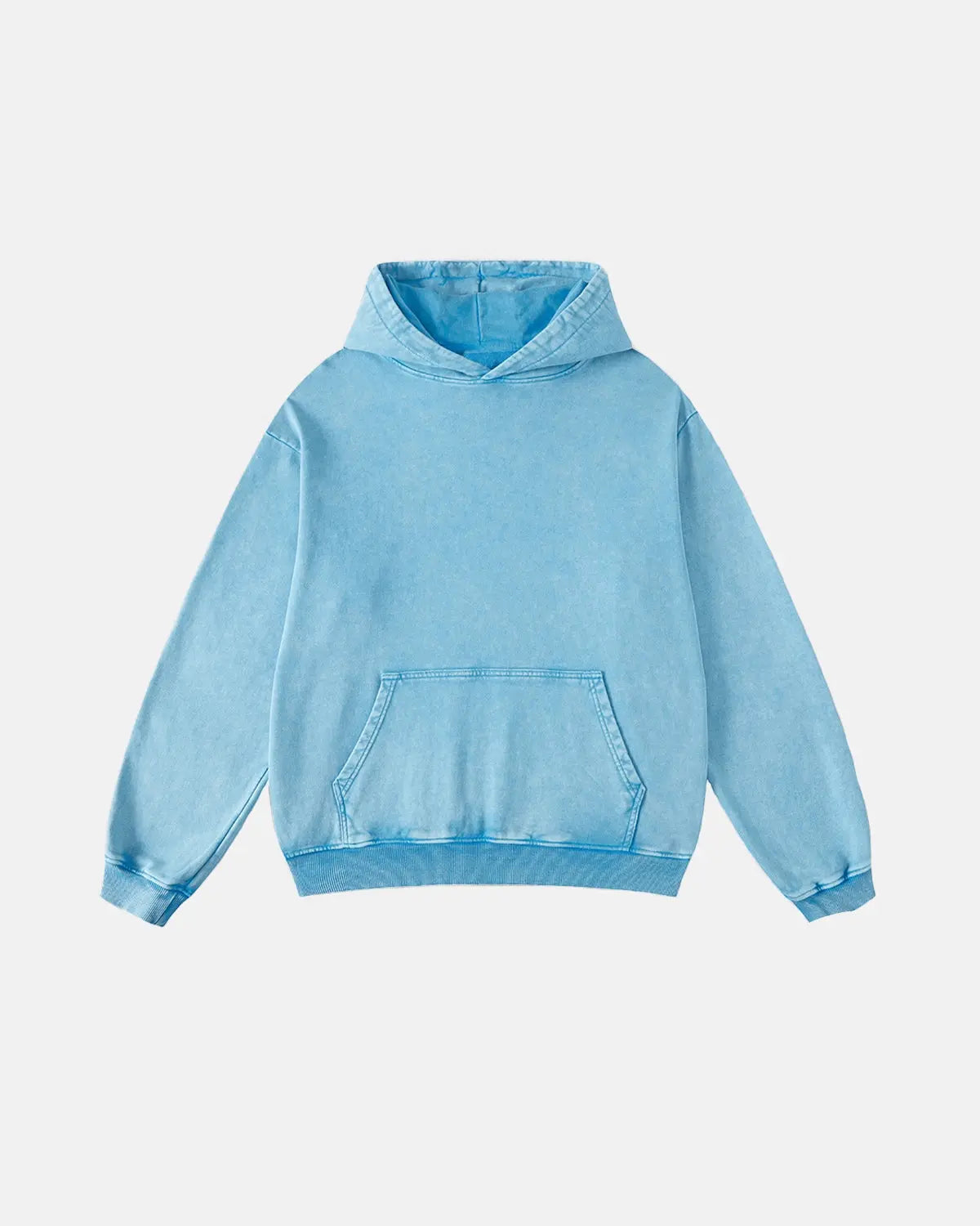 Acid washed French Terry hoodie by INFLATION Streetwear, featuring a relaxed fit and casual streetwear style.