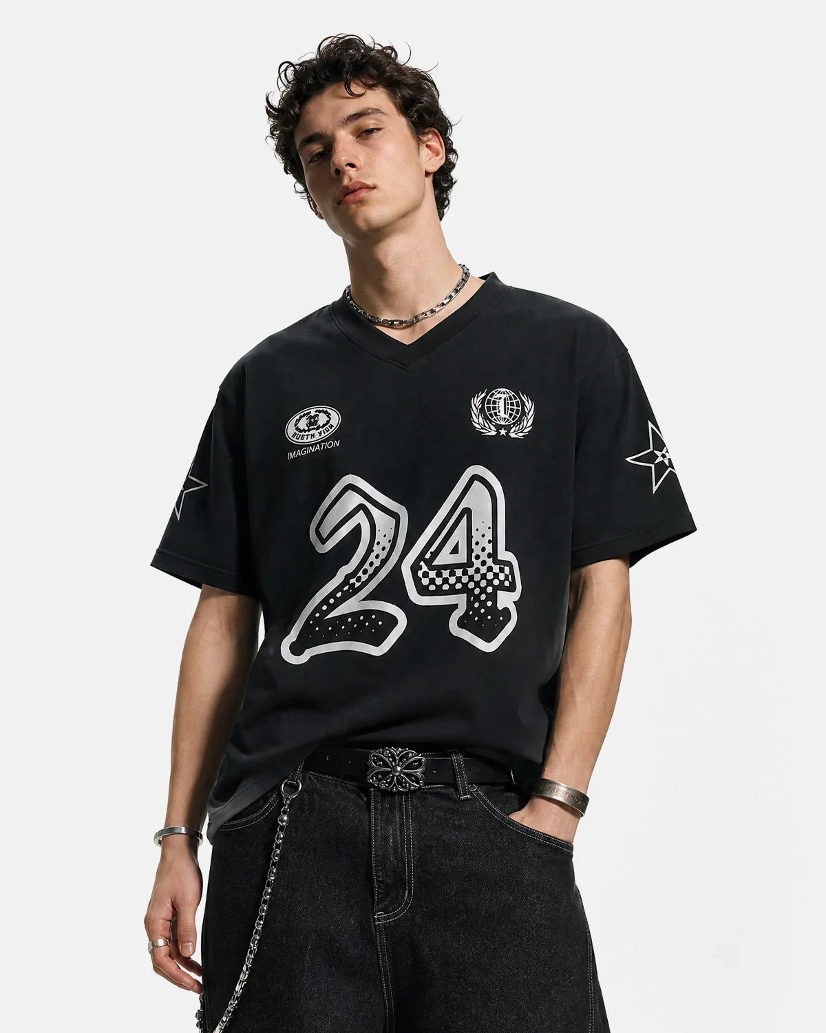 Inflation Streetwear Gradient Number Graphic Jersey Tee featuring bold, colorful number design on soft cotton fabric.