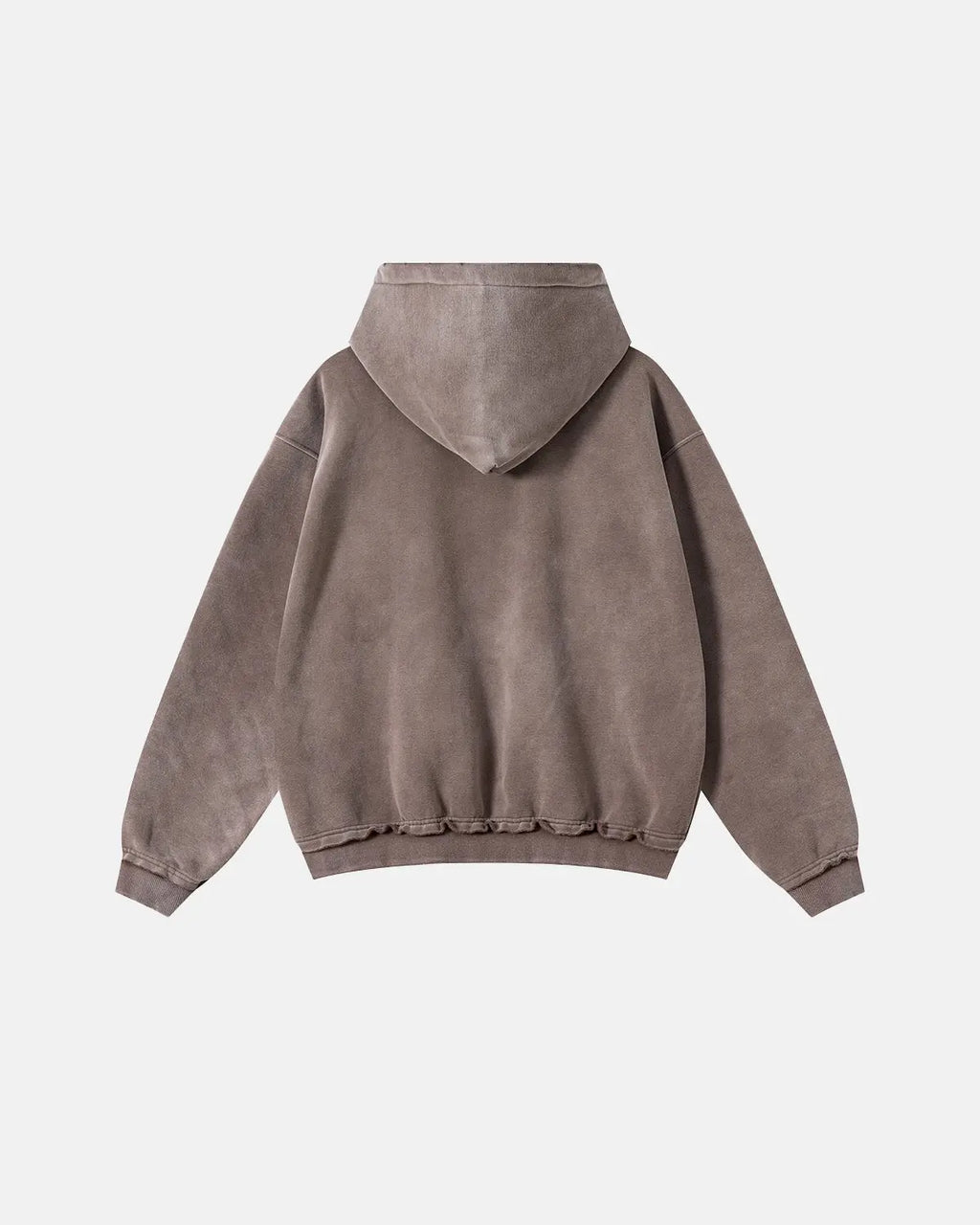 Inflation Streetwear Monkey Wash Ripped Zip-Up Hoodie showing distressed fabric and front zipper detail.