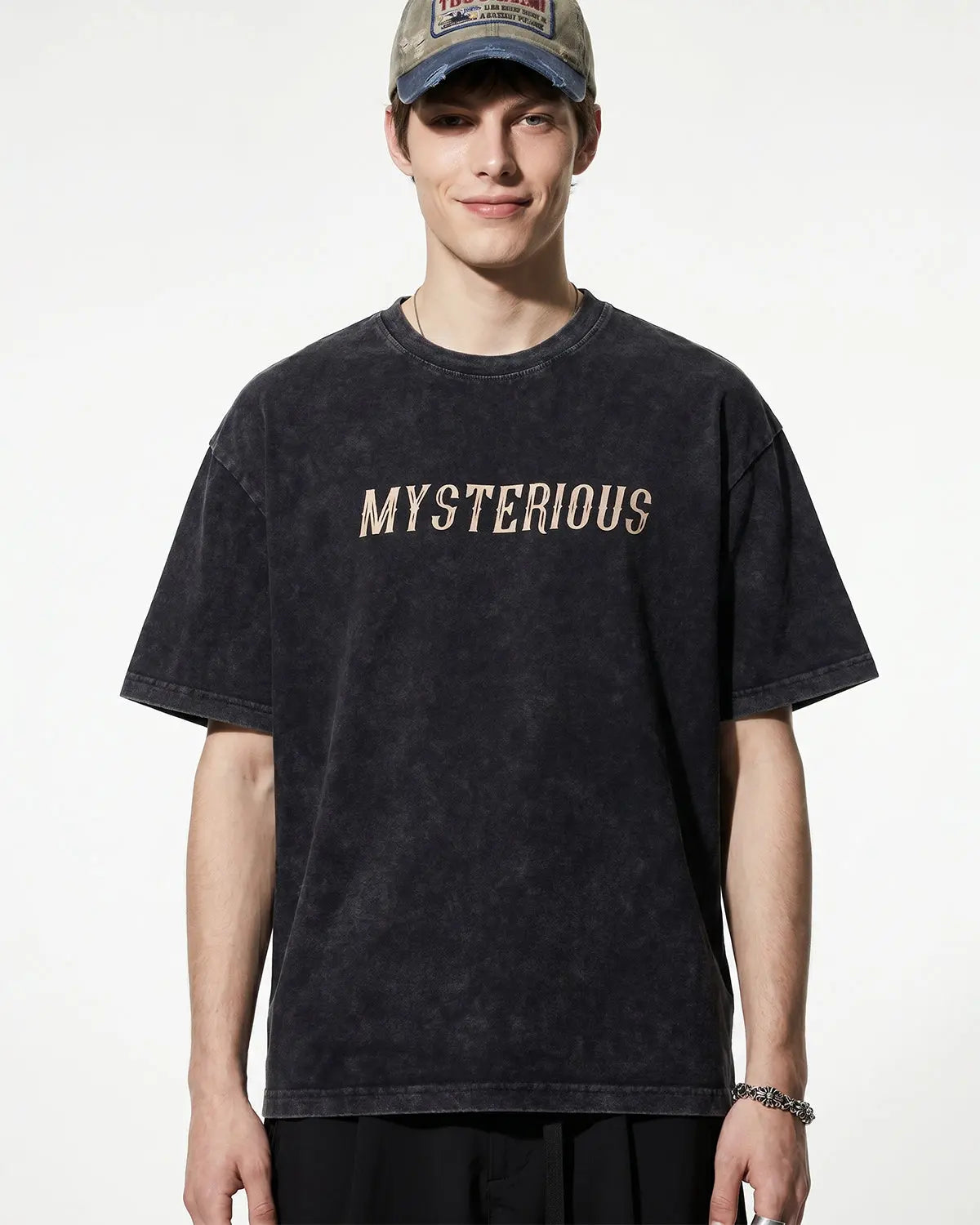 Inflation Streetwear retro washed graphic cotton T-shirt featuring vintage-inspired print and casual fit.
