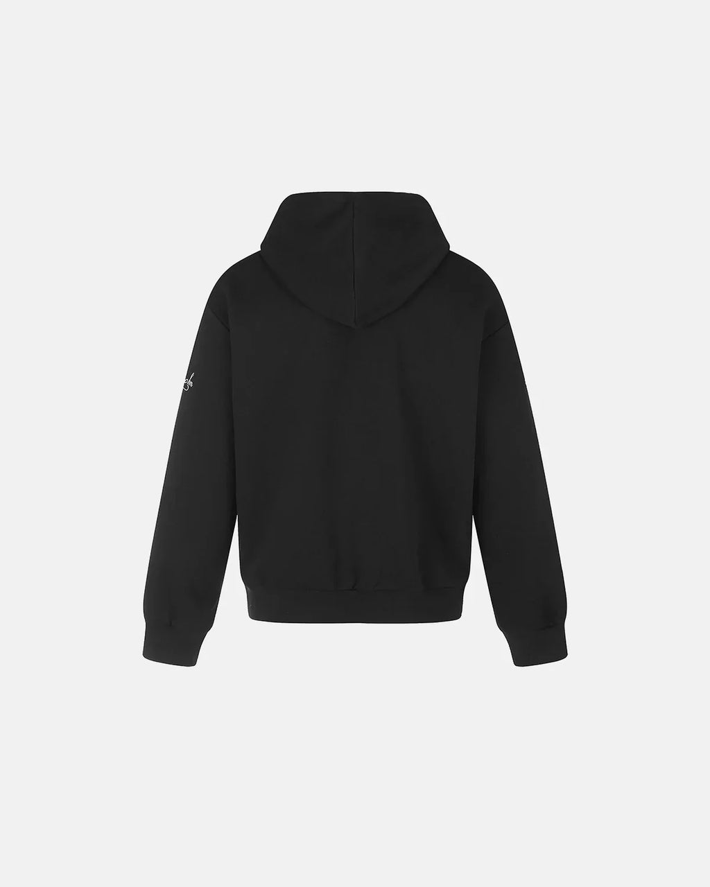 Inflation Streetwear braided embroidery boxy zip-up hoodie with front pockets and adjustable hood, casual streetwear style.