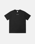 Inflation Streetwear basic logo cotton t-shirt, white casual tee with black brand logo, relaxed fit, soft fabric, front view.