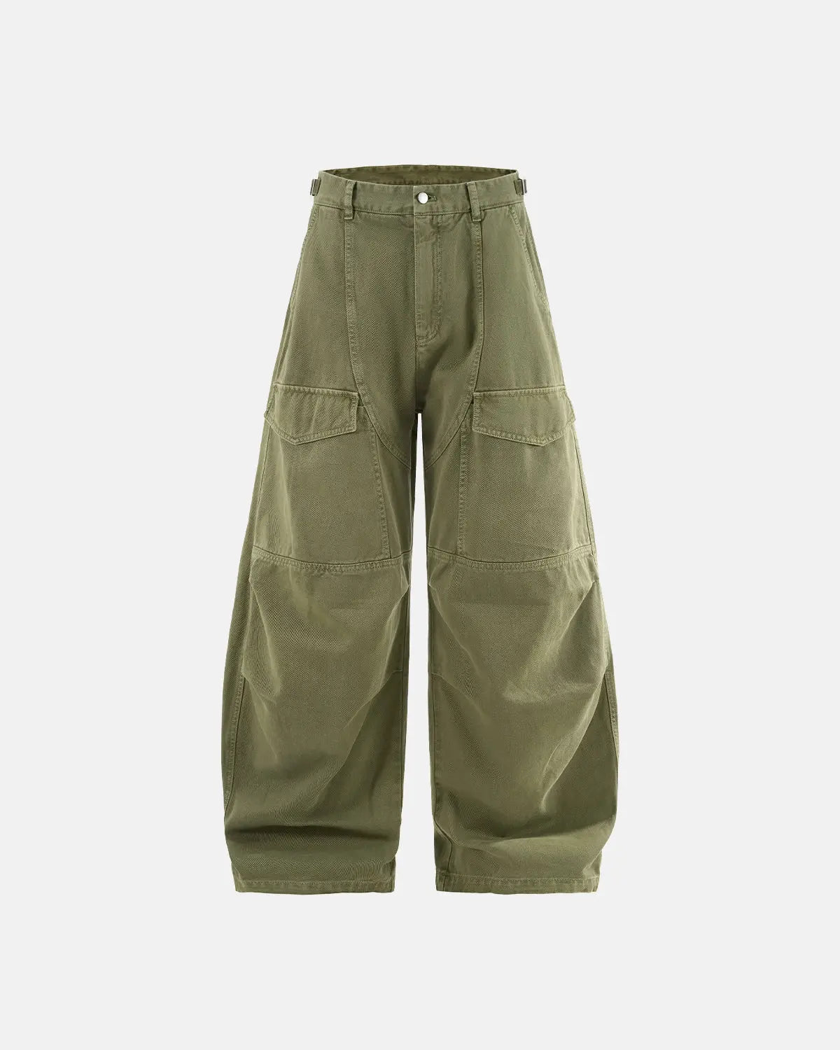 Inflation streetwear multi-pocket garment washed cargo pants with multiple pockets and relaxed fit, shown on a model.