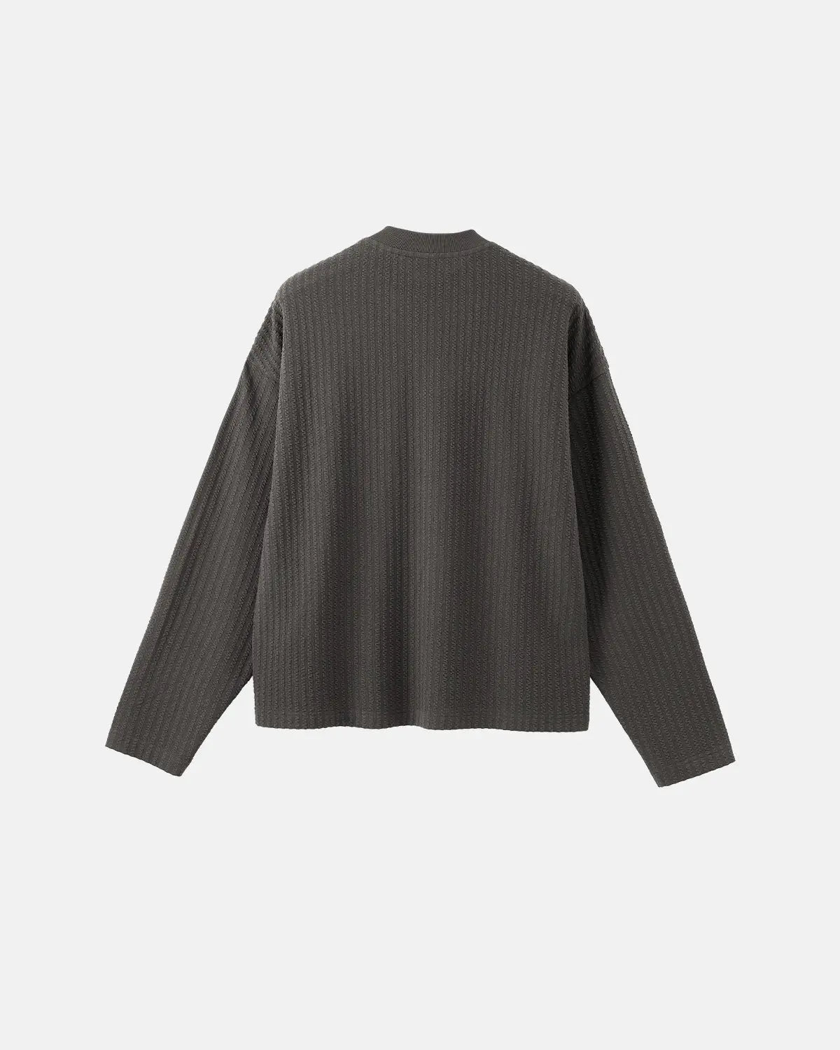 Inflation Streetwear Old Money Style Henley long sleeve T-shirt in neutral color, featuring a classic design and ribbed collar.