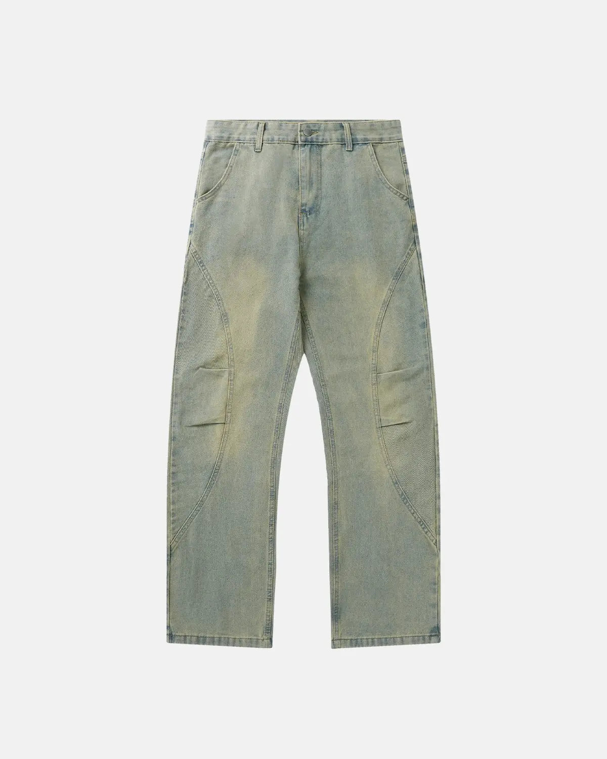 Vintage Washed Baggy Jeans by INFLATION featuring relaxed fit, distressed details, and classic denim look.