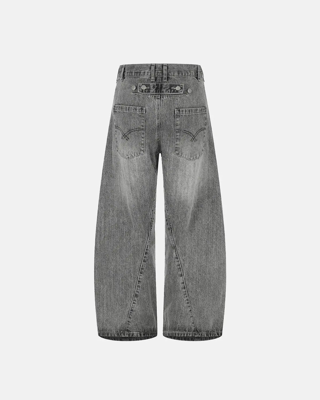 Inflation Streetwear bamboo weave barrel jeans, casual pants with textured bamboo pattern, stylish and comfortable denim-inspired look.