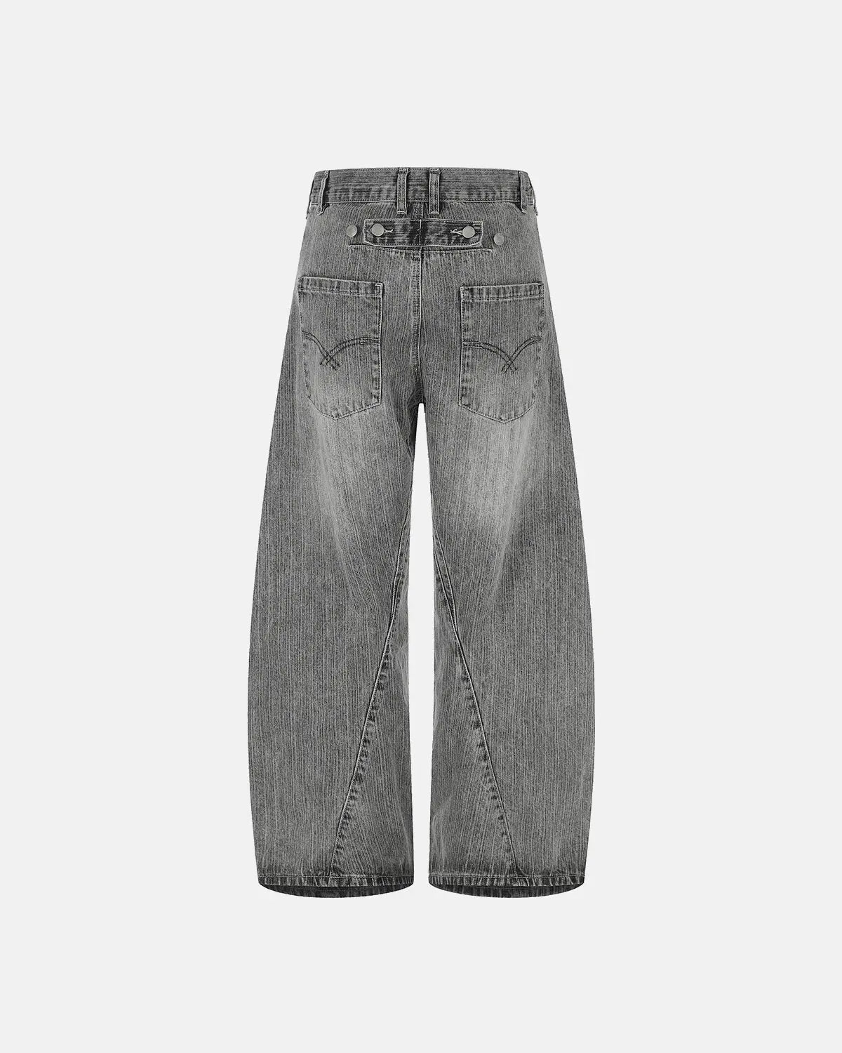 Inflation Streetwear bamboo weave barrel jeans, casual pants with textured bamboo pattern, stylish and comfortable denim-inspired look.