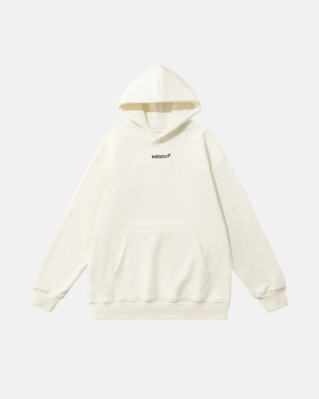 Inflation Brand thermal oversized hoodie with a relaxed fit, featuring a cozy fabric and stylish streetwear design.