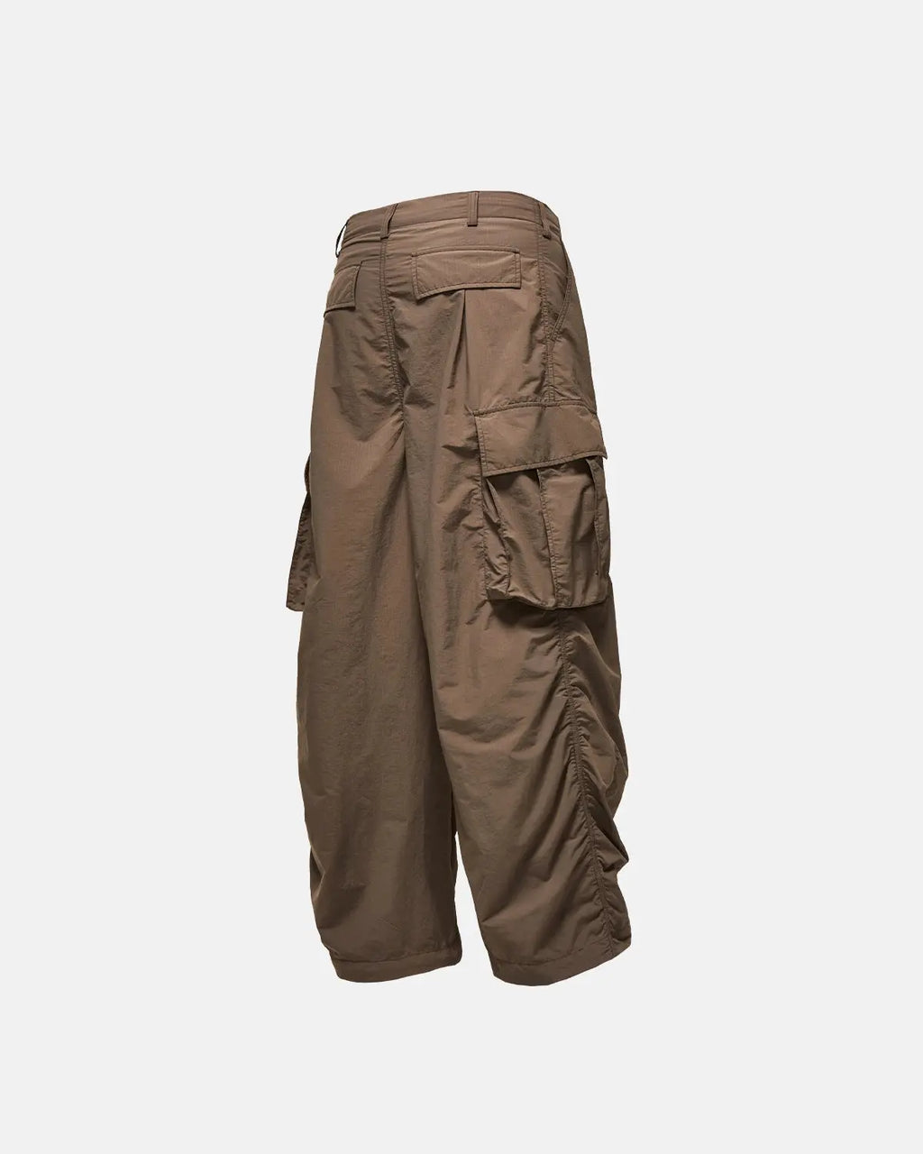 Inflation Classical Parachute Cargo Pants with multiple pockets in black, featuring a relaxed streetwear style and adjustable waistband.