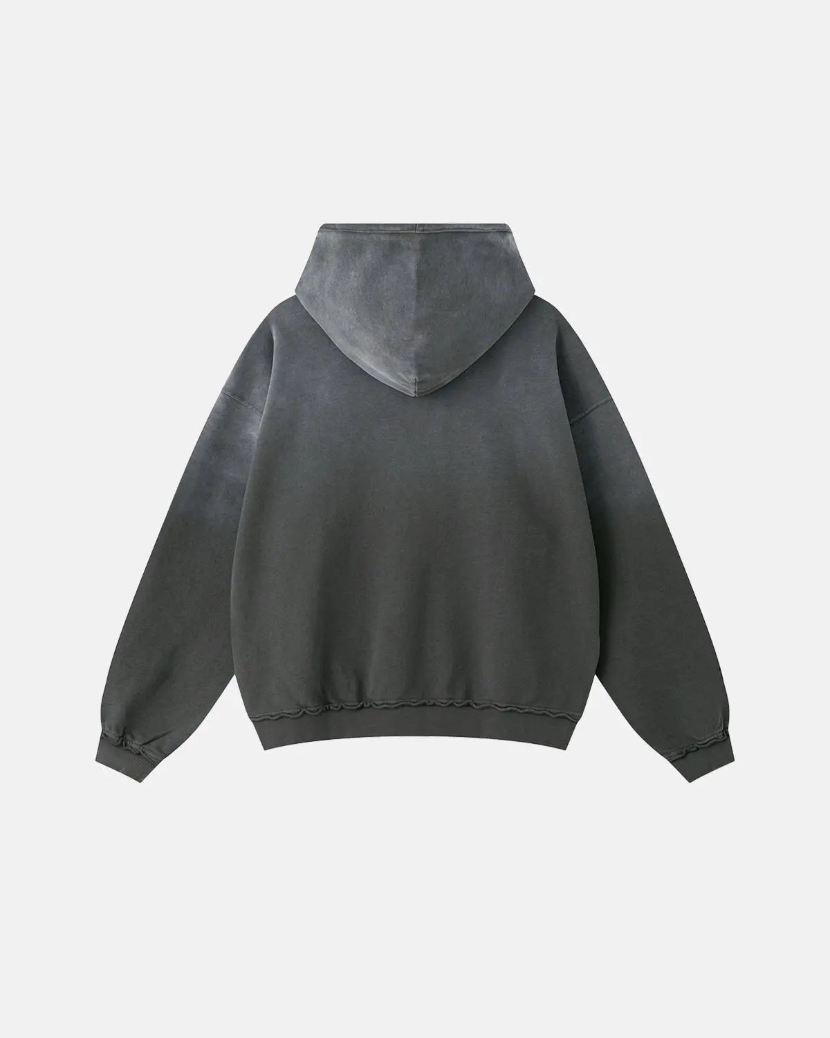Inflation Streetwear Monkey Wash Ripped Hoodie showing distressed fabric, casual fit, and streetwear style with a unique wash effect.
