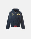 Inflation Streetwear distressed washed printed zip-up hoodie with a casual, worn-in look and vibrant graphic design.