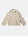 Inflation Streetwear quarter polo sweatshirt in stylish neutral color, featuring a classic collar and comfortable fit.