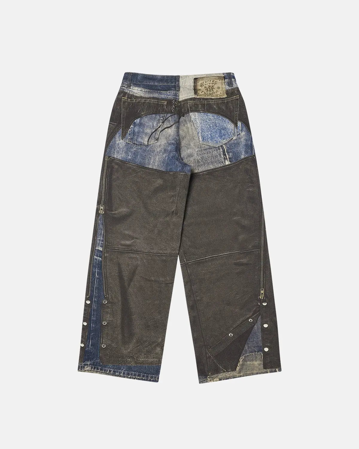 Colorblock digital printing cotton jeans by INFLATION featuring a stylish streetwear design and modern denim style.