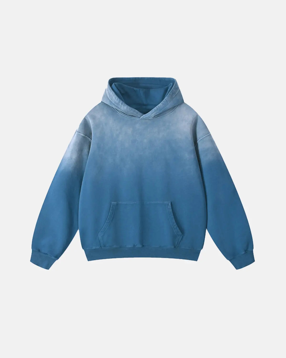 Heavyweight Monkey Washed Hoodie from Inflation Streetwear, showing a relaxed fit with a washed denim look and bold front graphic.