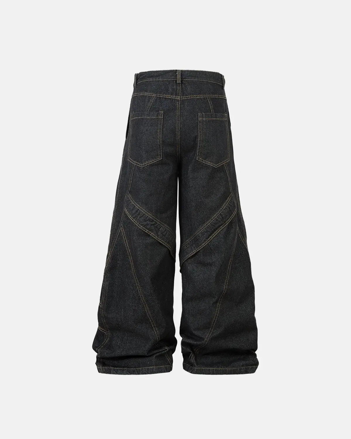 Inflation Stitching Button-Up Baggy Jeans with detailed stitching, relaxed fit, and classic denim style for streetwear fashion.
