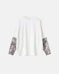 Camo layered oversized T-shirt by INFLATION Streetwear featuring a relaxed fit and camouflage pattern on soft fabric