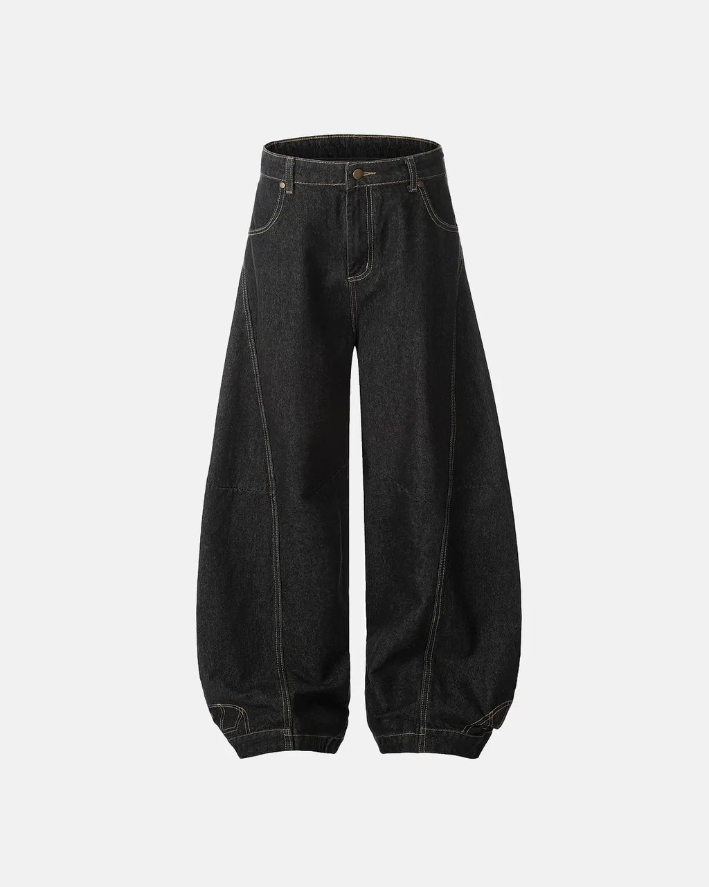 Raw color super baggy jeans from INFLATION streetwear, featuring a loose fit and casual style, shown on a model.