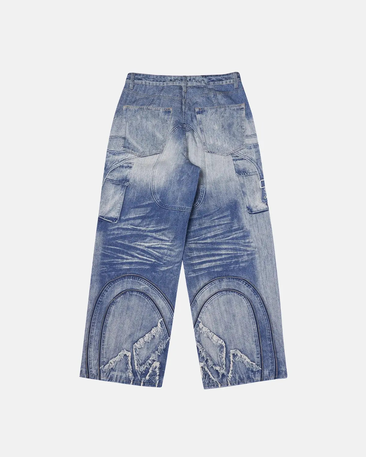 Digital printing denim jeans by INFLATION featuring bold streetwear design and intricate digital print details on the fabric.