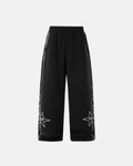 Inflation Streetwear graffiti-styled Stitching Spray-Painted Sweatpant with bold stitching details and urban graffiti design.