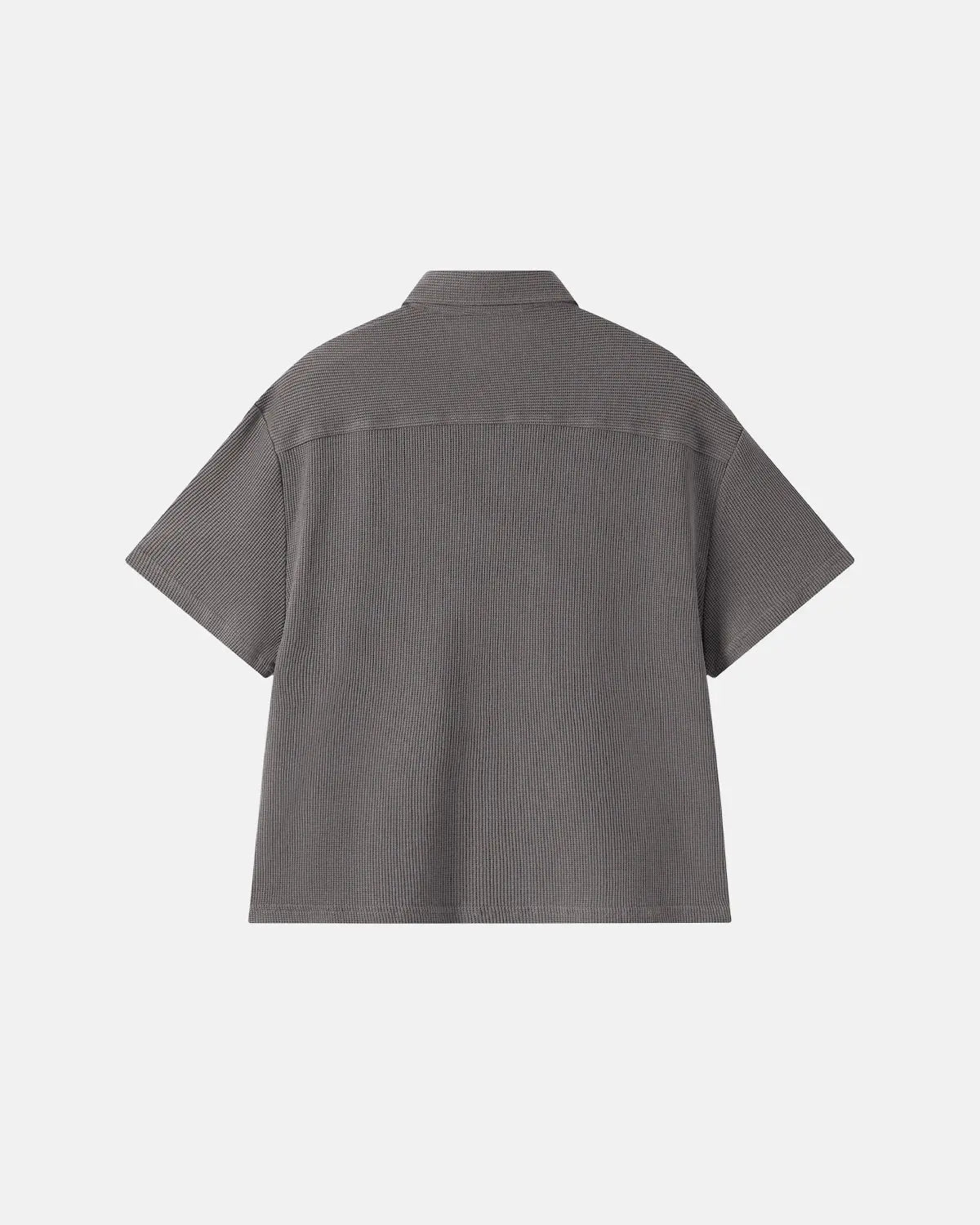 Inflation Streetwear metal clasp waffle shirt featuring a textured fabric and stylish design, perfect for casual street fashion.
