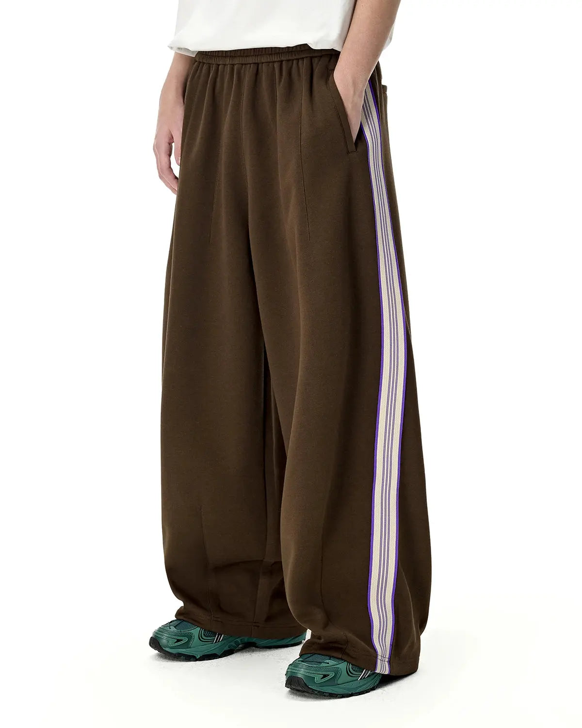 Inflation Streetwear athleisure wide leg baggy pants in soft, relaxed fabric with a comfortable fit and casual style.
