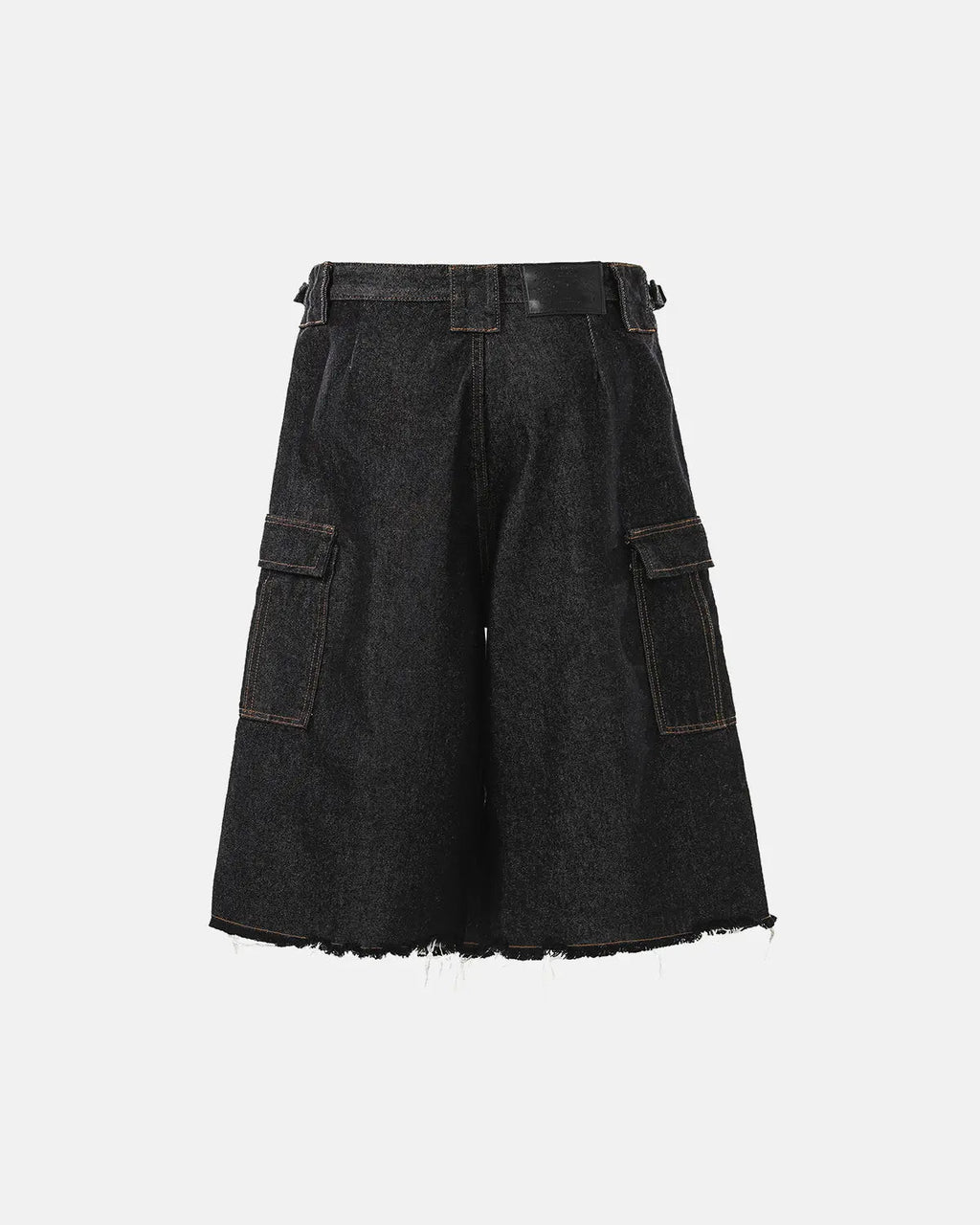 Inflation Streetwear layered utility baggy jorts, casual denim pants with multiple pockets and a relaxed fit.