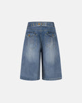 Inflation brand cinch back bamboo weave long jorts pants with relaxed fit and natural fiber texture displayed in the image.