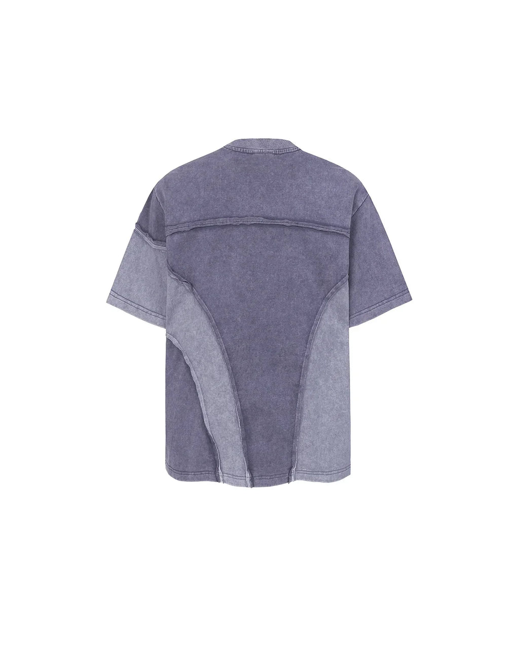 Inflation streetwear patchwork washed boxy cropped T-shirt with multicolor patchwork design and relaxed fit.
