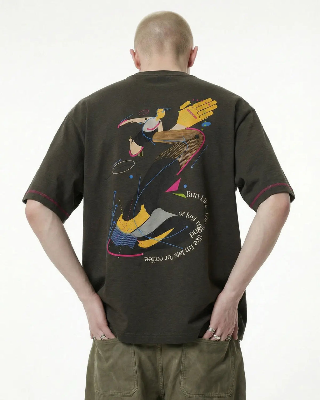 Inflation Streetwear graphic tee with contrast stitching, featuring bold printed design and casual fit.